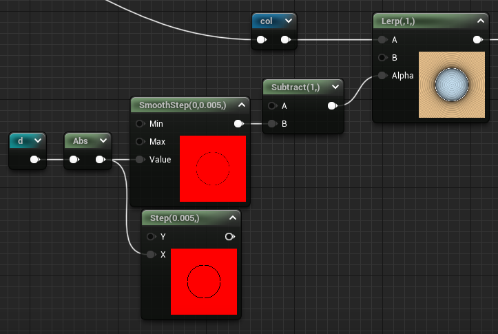 Wiring the lerp and smooth node