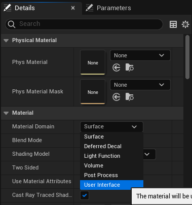 Set domain to user interface