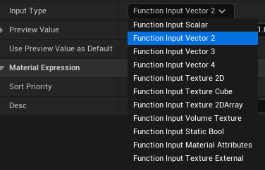 Set node input type